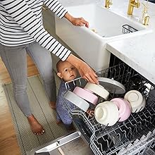 Miniware, First Bites Baby Feeding Set with Baby Bowl, Detachable Suction Foot, and Baby Spoon - Eco-Friendly, BPA Free, Dishwasher Safe Baby Eating Essentials(Vanilla & Cotton Candy)