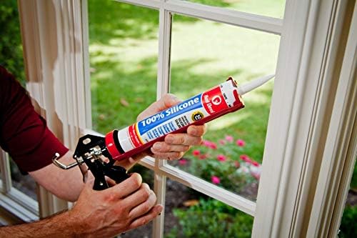 Red Devil, 0816 100% Silicone Sealant Architectural Grade, Silicone Architectural Grade RTV Sealant, A Water-Resistant Adhesive for Interior and Exterior Use, 9.8 oz. Tube, White, 1-Pack