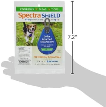 Durvet, Spectra Shield Collar Attached Medallion for Small Dogs, 14 to 29-Pound