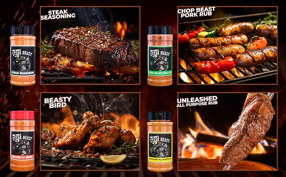Steak Beast, Beast Bird Chicken Seasoning: Award-Winning BBQ Seasonings and Rubs - Sweet and Spicy Flavor, Ideal for Chicken BBQ Rub Seasoning And All Purpose Seasoning - 12oz