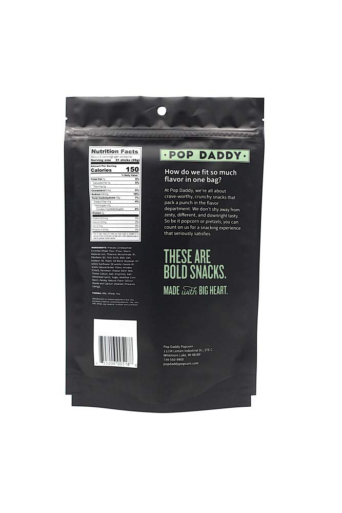 Pop Daddy, Seasoned Pretzels - Garlic Parmesan 3 Pack