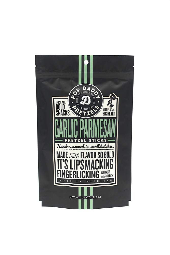Pop Daddy, Seasoned Pretzels - Garlic Parmesan 3 Pack