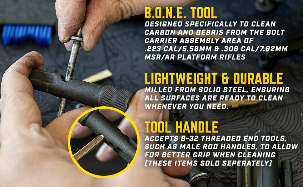 Otis Technology, The B.O.N.E Tool Bolt and Bolt Carrier Cleaning Tool (Select Your Caliber)