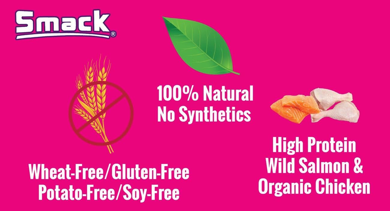 Smack, Pet Food Organic Raw Dehydrated Dog Food Grain-Free, Gluten-Free, Raw Food for Dogs (Very Berry Chicken), 8.8 Ounce