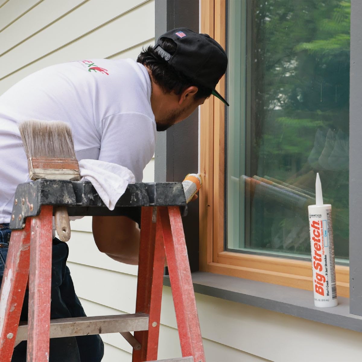 Sashco, - 10018 Big Stretch Acrylic Latex High Performance Caulking Sealant, 10.5 oz Cartridge, Woodtone