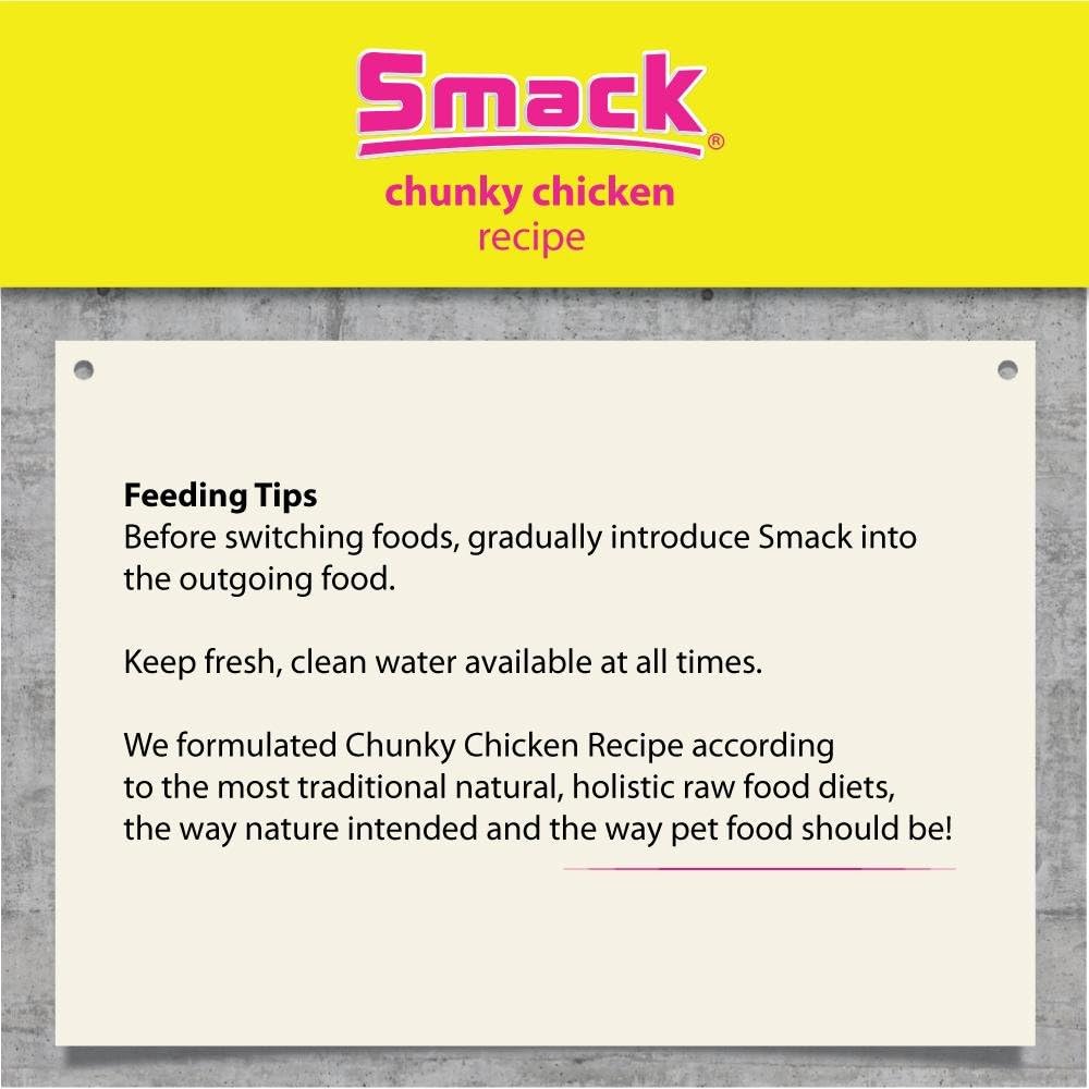 Smack, Pet Food Organic Raw Dehydrated Dog Food Grain-Free, Gluten-Free, Raw Food for Dogs (Chunky Chicken, 8.8 Ounce)
