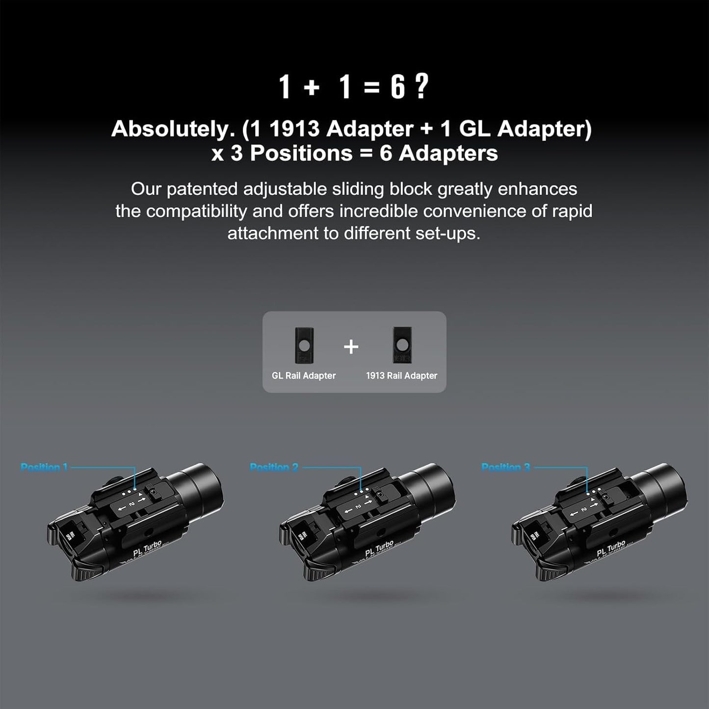 OLIGHT, PL Turbo Weapon light, 800-Lumen 515 Meters Long-Range Tactical Flashlight, 66,300 High Candela Compact Rail-Mounted Light with Strobe Function and Rail Locating Keys, Fits Picatinny and GL Rail