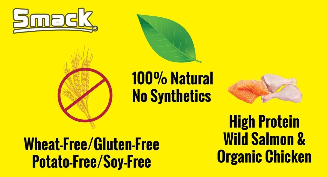 Smack, Pet Food Organic Raw Dehydrated Dog Food Grain-Free, Gluten-Free, Raw Food for Dogs (Chunky Chicken, 8.8 Ounce)