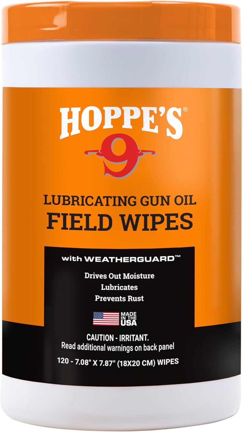 Hoppe's, No. 9 Large Lubricating Gun Oil Field Wipes, lid color may vary