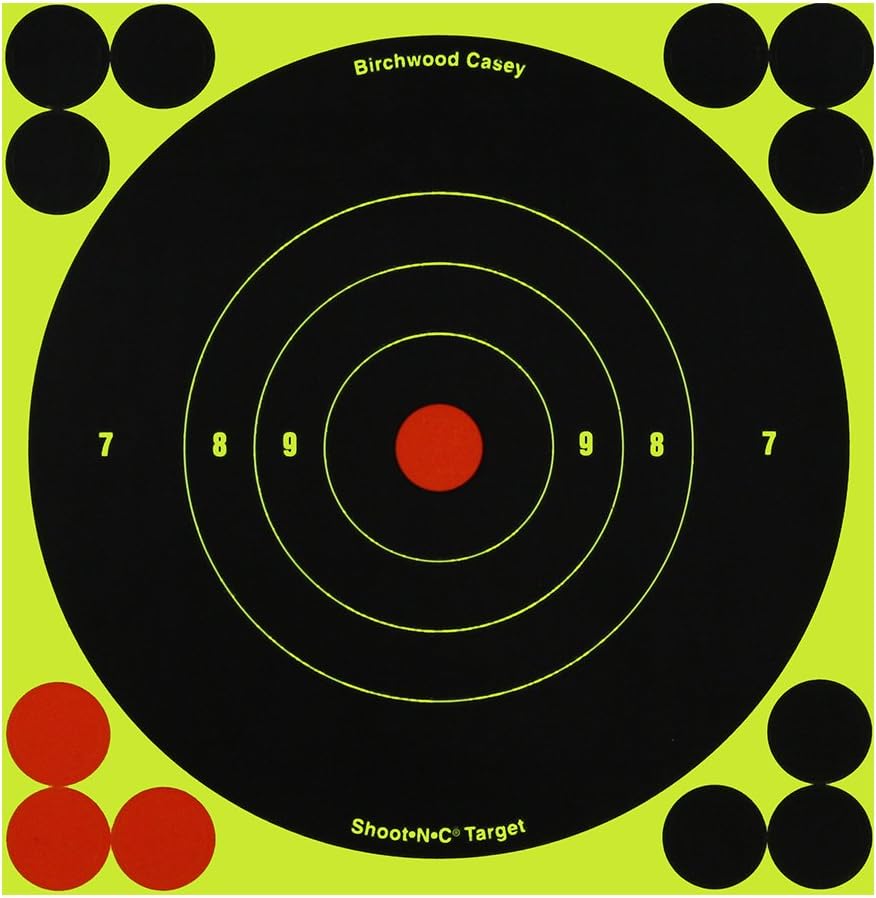 Birchwood Casey, Bull's-Eye Reactive Targets - Highly Visible Instant Feedback Self-Adhesive Shooting Targets
