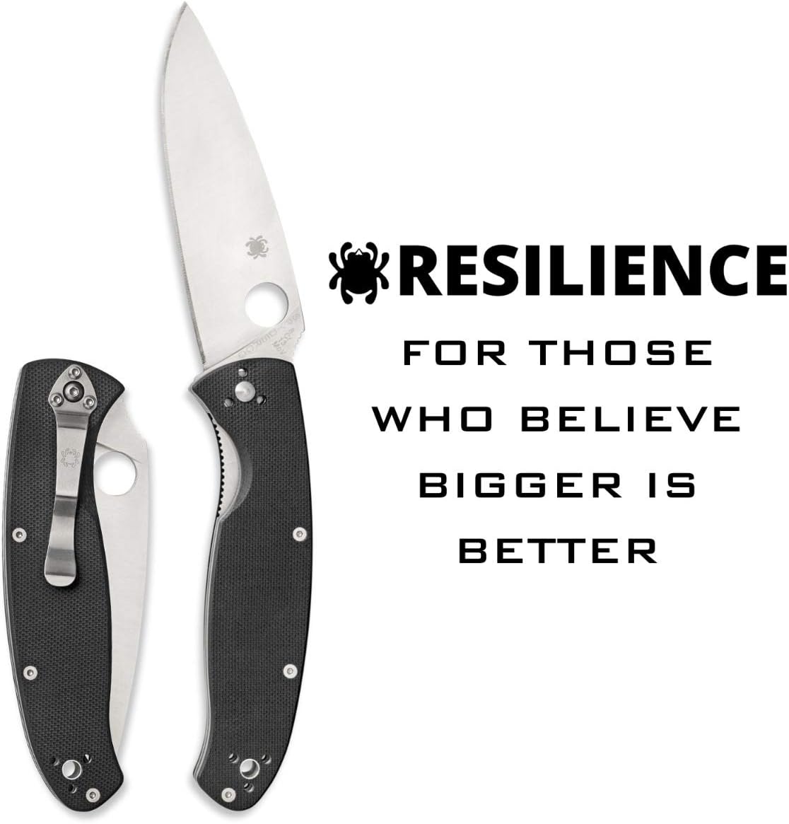 Spyderco, Resilience Folding Pocket Knife with 4.20" 8Cr13MoV Stainless Blade and G-10 Handle - PlainEdge - C142GP