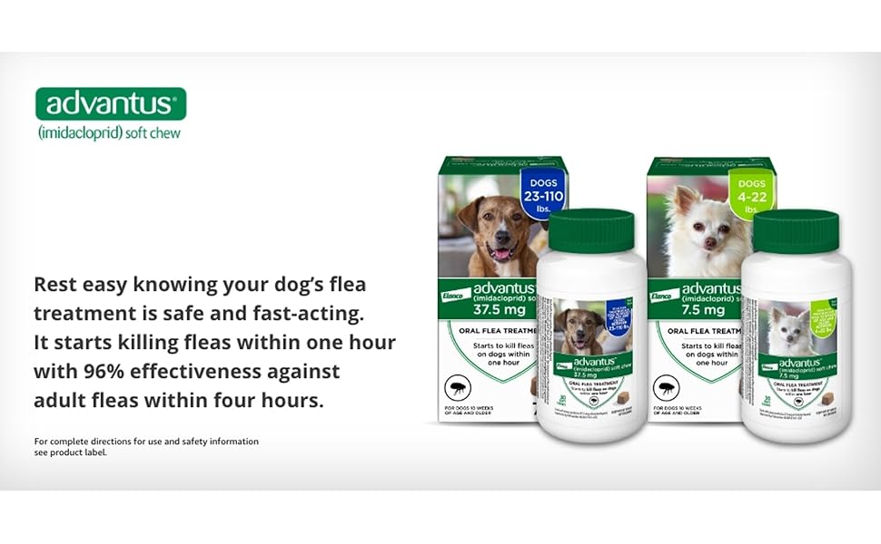 Advantus, Dog Fast Acting Oral Flea Treatment Soft Chews Dogs 23 - 110 lbs. | 30 ct.