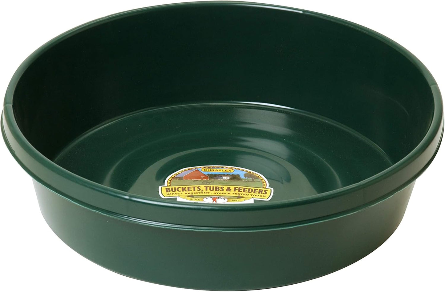 Little Giant®, Plastic Utility Pan | Feed Pan | Durable & Versatile Livestock Feeding Bucket | Made in USA | 3 Gallon | Green