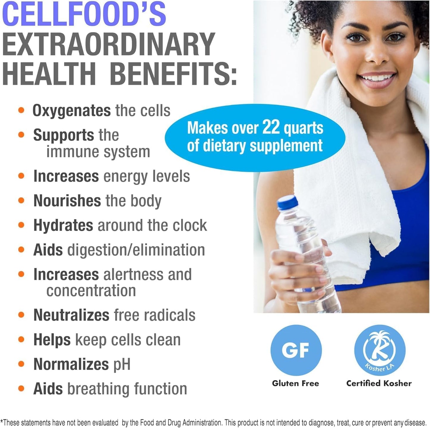 Cellfood, Oxygen Boost - 1 fl oz, 3 Pack - Liquid Oxygen Supplement for Lymphatic Drainage, Altitude Sickness, Jet Lag, Fatigue, Headaches, Hangovers & Energy - Gluten Free, Cert. Kosher