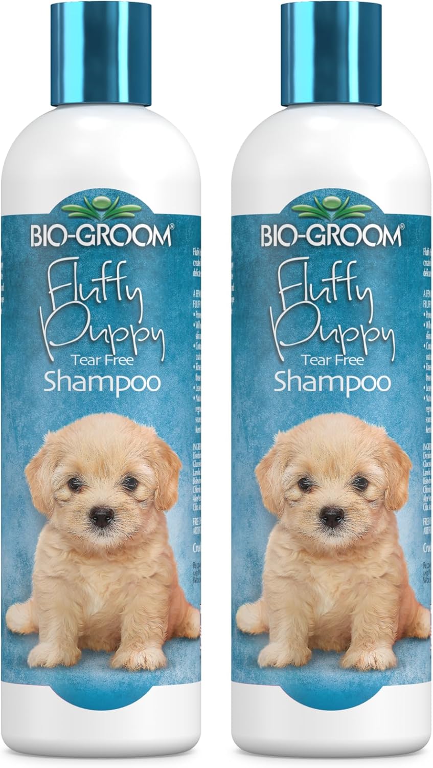 Bio-Groom, Fluffy Puppy Tear-Free Shampoo - Dog Bathing Supplies, Puppy Shampoo, Cat & Dog Grooming Supplies for Sensitive Skin, Cruelty-Free, Made in USA, Tearless Products - 12 fl oz 2-Pack