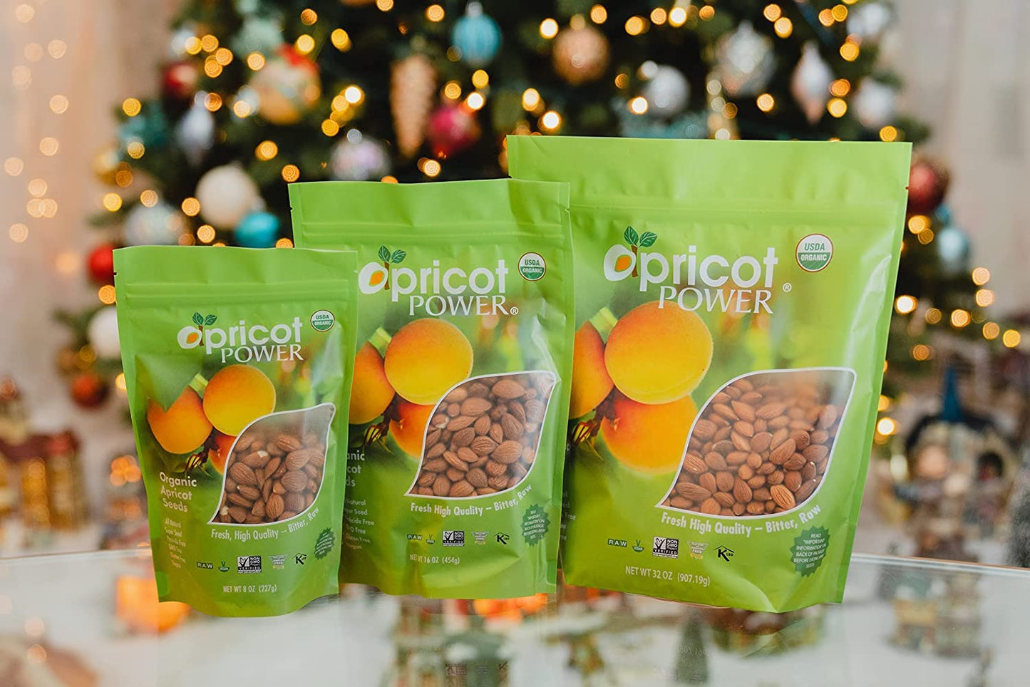 My Power Seeds, Organic Bitter Raw Apricot Seeds - Raw, Bitter, Vegan, Gluten-free, GMO-free 32 oz