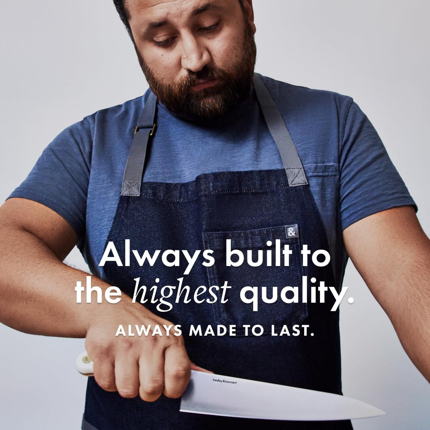 Hedley & Bennett, Professional Chef Apron with Pockets & Adjustable Bib - For Cooking & Grilling, 12oz 100% Cotton Canvas, Midnight Blue