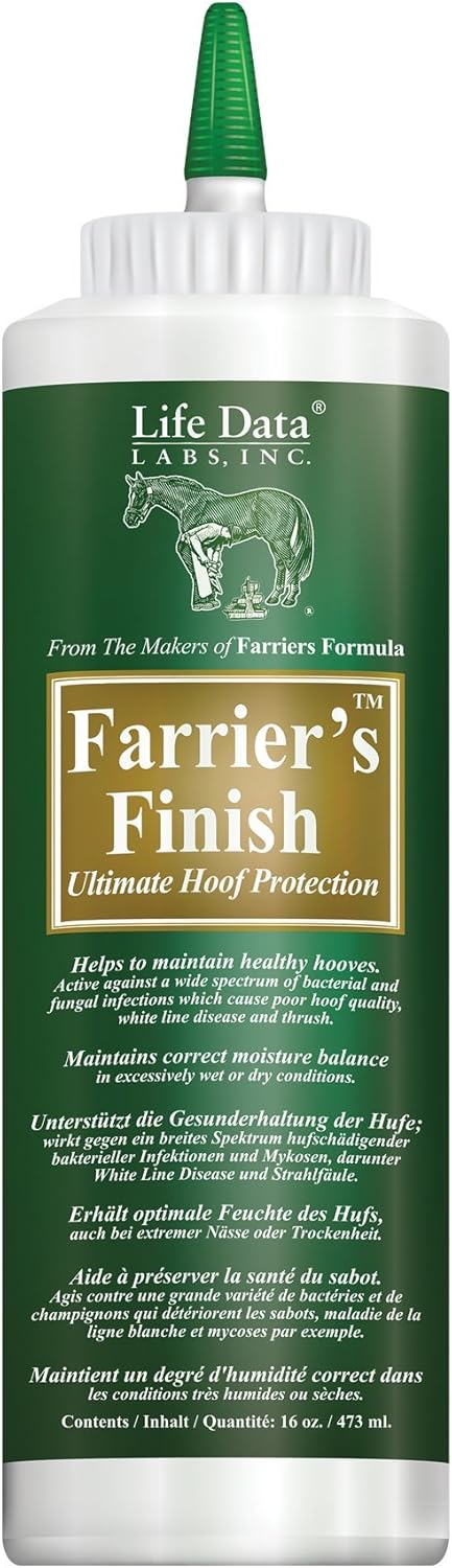 Life Data, Farrier's Finish - Hoof Disinfectant and Conditioner, 16 oz (473mL)