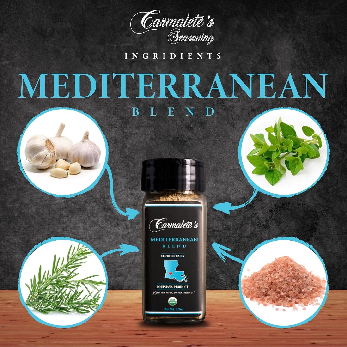 Carmalete's, Organic Seasoning Blend, 3 oz (6 oz., Mediterranean)