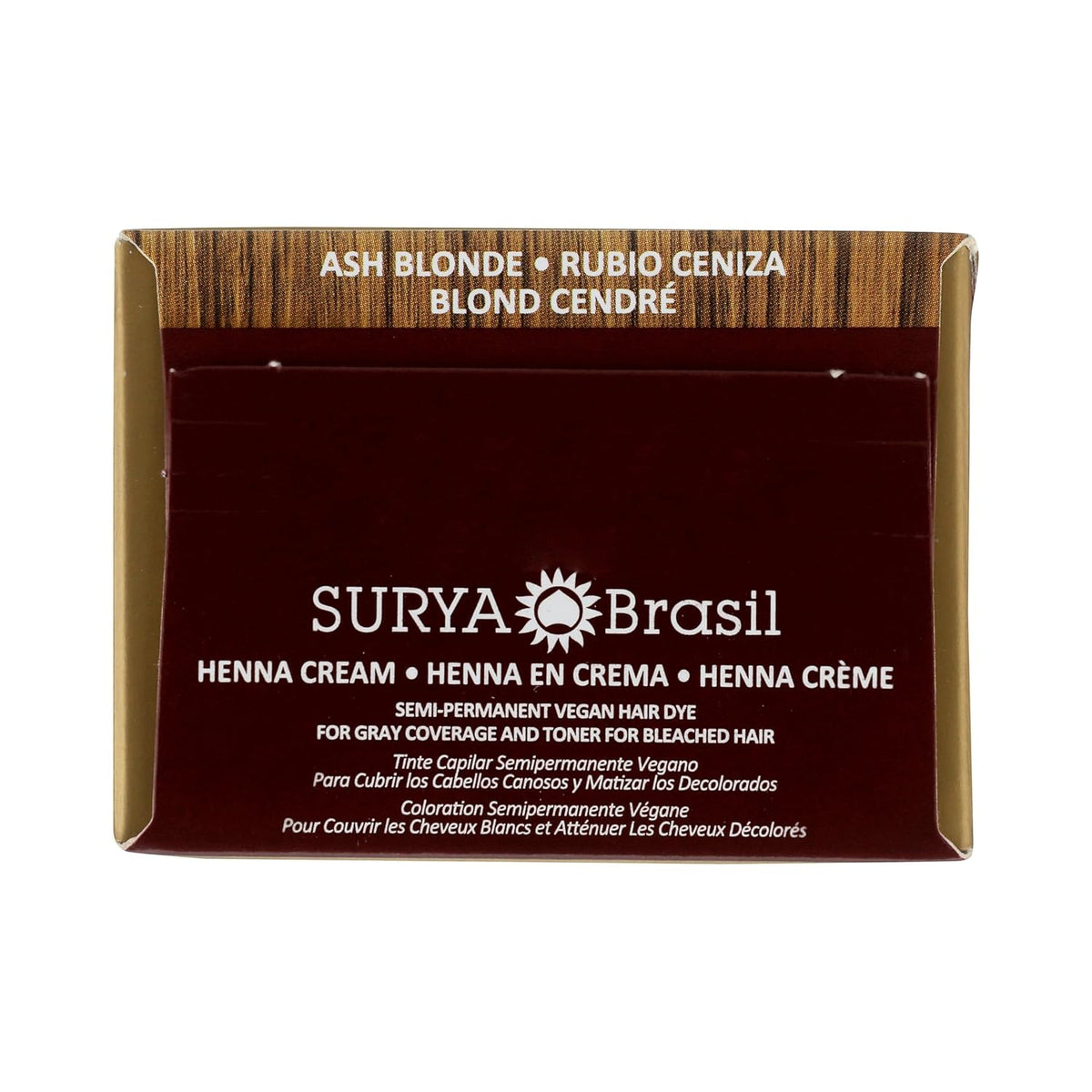 Surya Brasil, Henna Cream Ash Blonde - 98% Natural Ingredients, Vegan, Cruelty-Free, Eco-Friendly, Semi-Permanent Hair Color, Deep Hydration & Shine, 2.37 oz