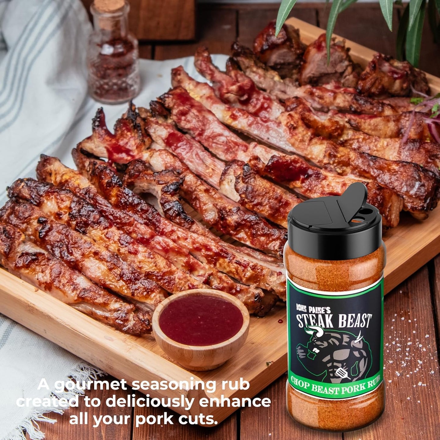 Steak Beast, Chop Beast Pork Rub - 12 Oz - Award Winning - Texan Made, Texan Owned - MSG Free & BPA Free