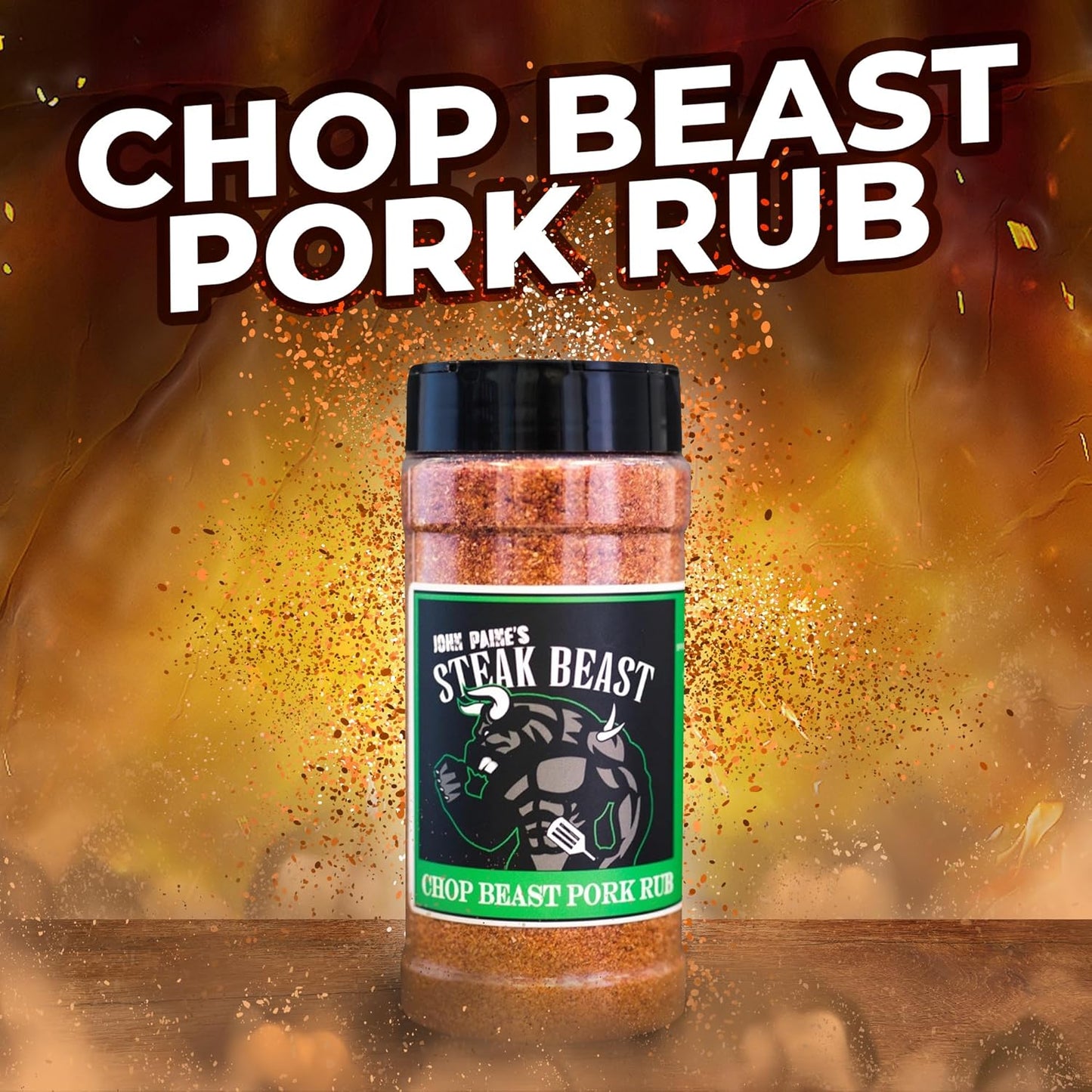 Steak Beast, Chop Beast Pork Rub - 12 Oz - Award Winning - Texan Made, Texan Owned - MSG Free & BPA Free