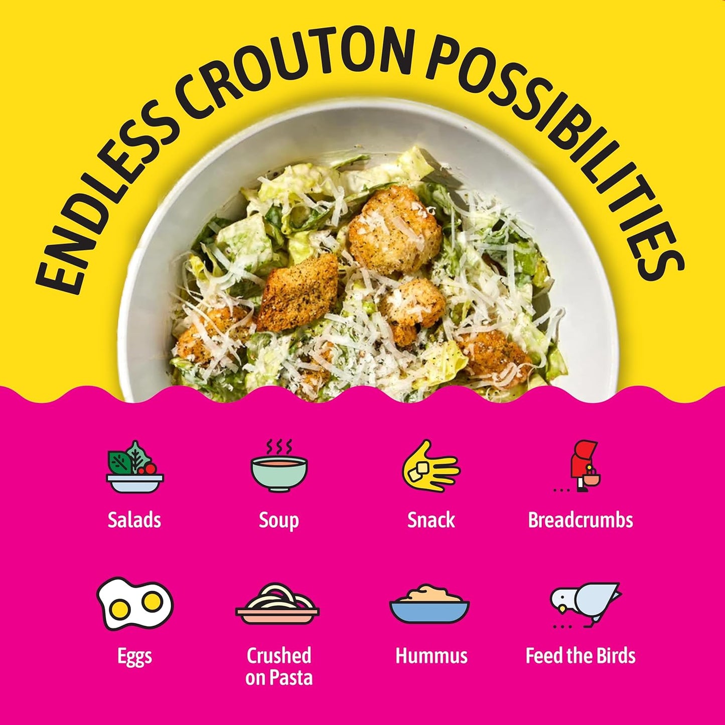 Kooshy Croutons, Mambo Italiano (Sourdough Bread, Garlic, Basil, Parmesan), All Natural, Vegetarian, Non-GMO Croutons for Salad, Soup and More, 5oz Pouch(1 Pack)