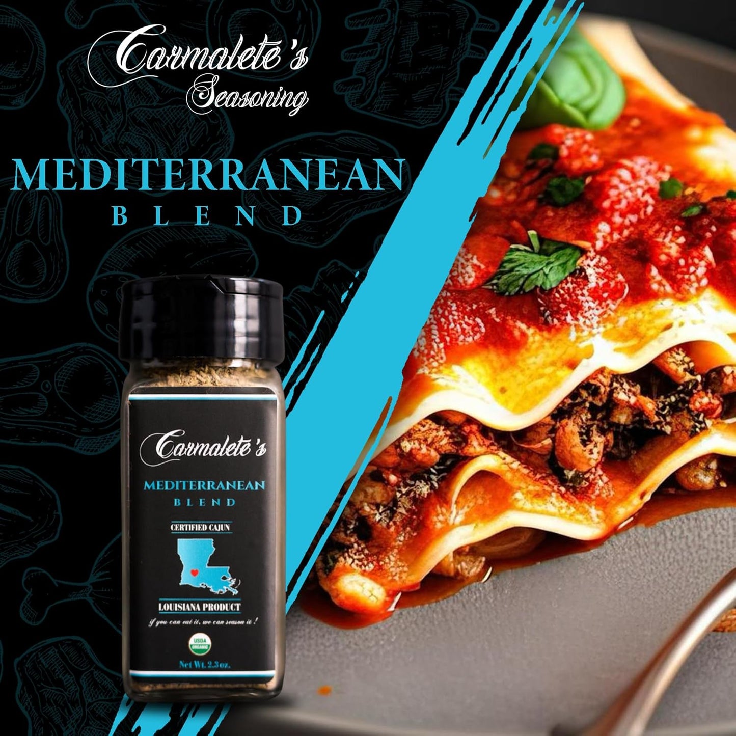 Carmalete's, Organic Seasoning Blend, 3 oz (6 oz., Mediterranean)