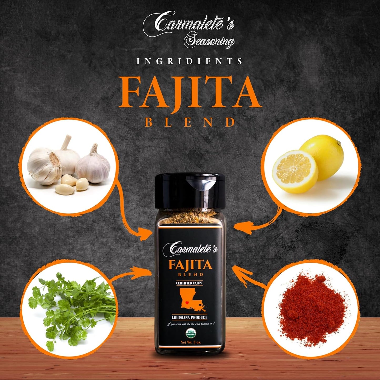 Carmalete's, Organic Seasoning Blend, 3 oz (3 oz., Fajita)