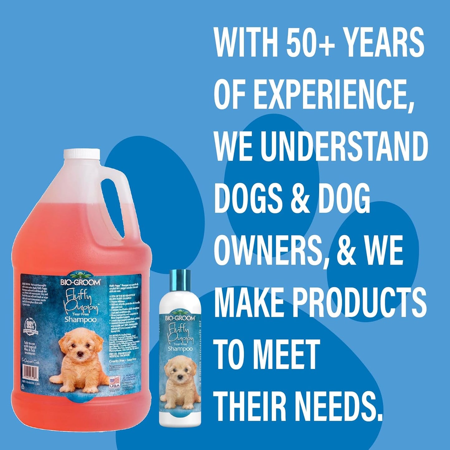 Bio-Groom, Fluffy Puppy Tear-Free Shampoo - Dog Bathing Supplies, Puppy Shampoo, Cat & Dog Grooming Supplies for Sensitive Skin, Cruelty-Free, Made in USA, Tearless Products - 12 fl oz 2-Pack