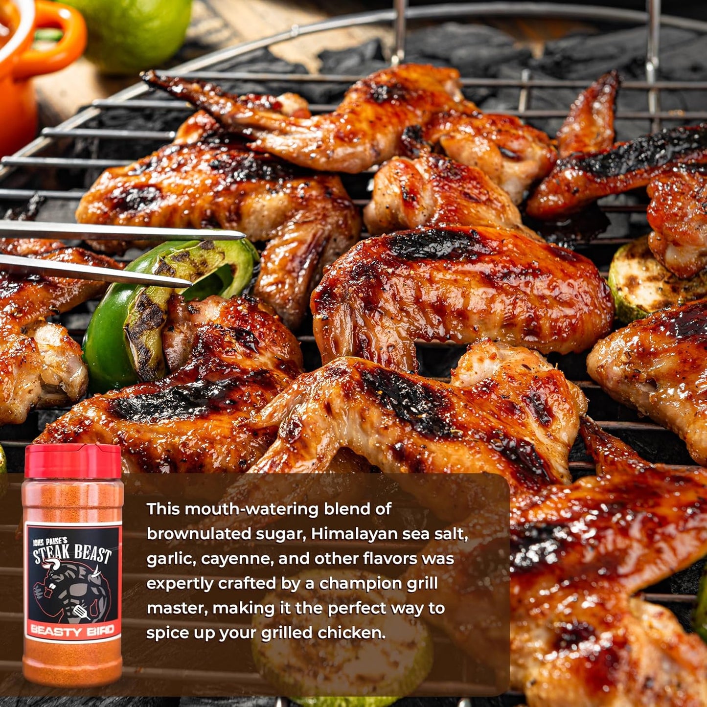Steak Beast, Beast Bird Chicken Seasoning: Award-Winning BBQ Seasonings and Rubs - Sweet and Spicy Flavor, Ideal for Chicken BBQ Rub Seasoning And All Purpose Seasoning - 12oz