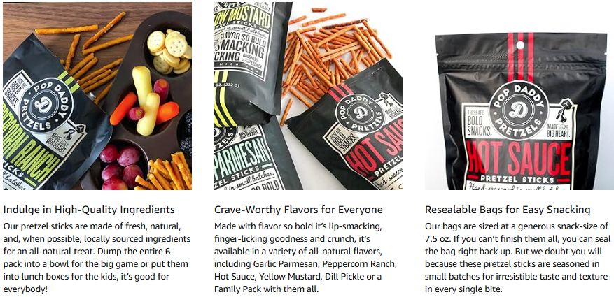 Pop Daddy, Seasoned Pretzels - Garlic Parmesan 3 Pack