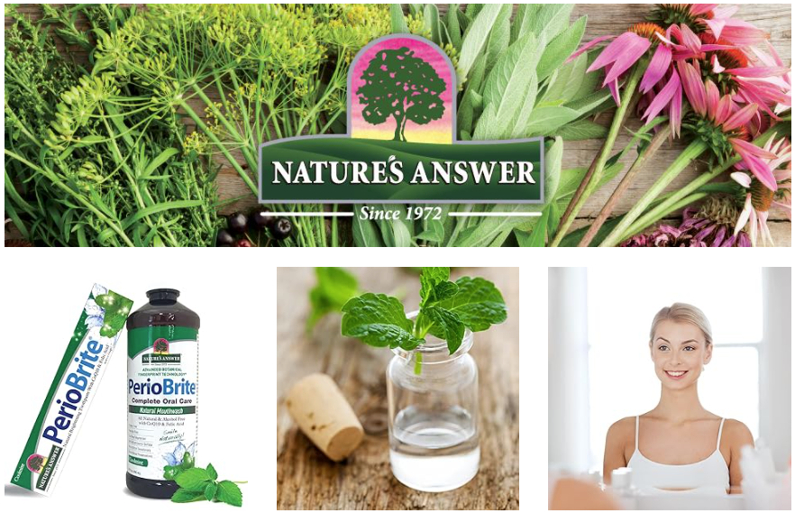 Nature's Answer, Periobrite Cool Mint All-Natural Mouthwash | Promotes Healthy Teeth & Gums | Fights Bad Breath | Fluoride-Free, Alcohol-Free & Gluten-Free | No Artificial Preservatives 16oz (2 Pack)