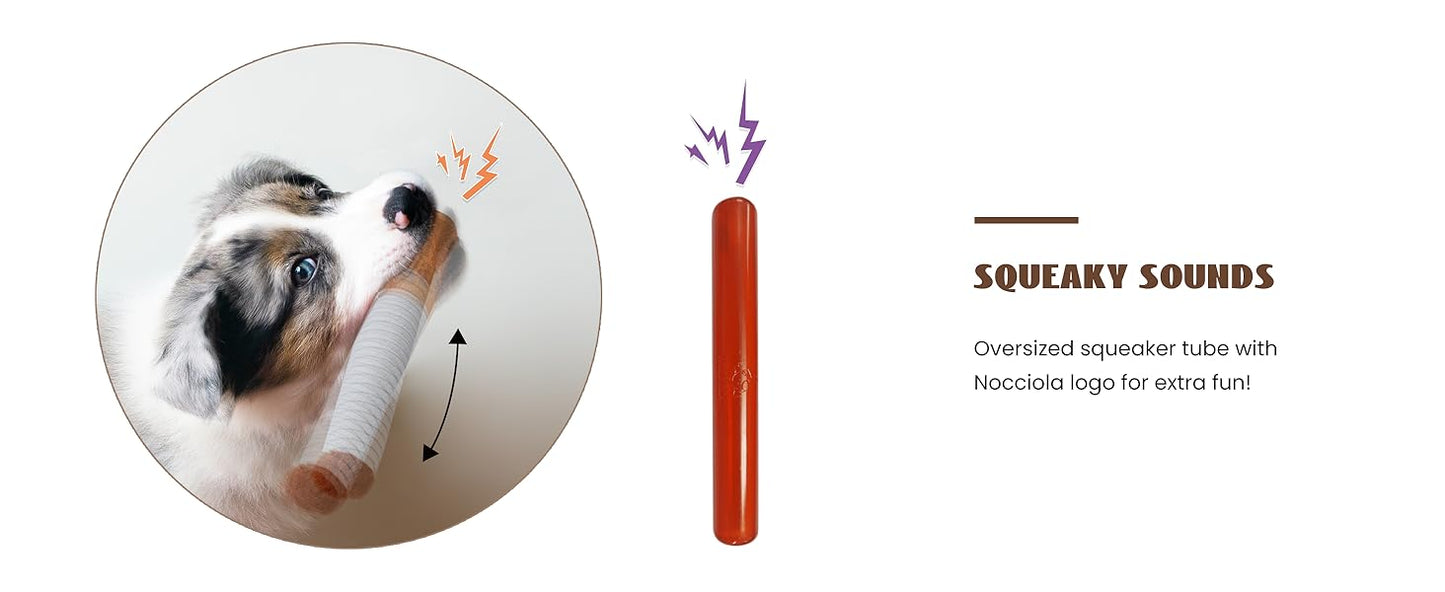 Nocciola, 3 Packs Squeaky Puff Stick Toys with a Box, Funny Interactive Plush Dog Toys, Pitbull Husky Frenchie Pug Stuffed Puppy Toys for Small to Medium Breed, Dog Accessories Boy Gift