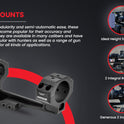 WARNE, Scope Mounts Maxima Horizontal, 1 Inch and 30mm, PA, Optic Rings