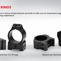 WARNE, Scope Mounts Maxima Horizontal, 1 Inch and 30mm, PA, Optic Rings
