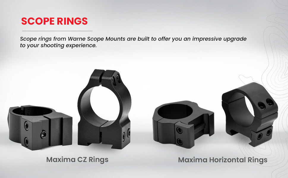 WARNE, Scope Mounts Maxima Horizontal, 1 Inch and 30mm, PA, Optic Rings
