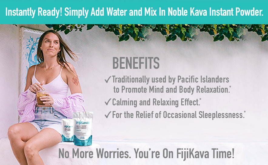 FijiKava, Instant Kava Kava Powder 50g – Premium Kava Root Powder with High Kavalactone Content – Natural Relaxation Aid for Calmness, Stress Relief, and Sleep Support – Easy-to-Mix