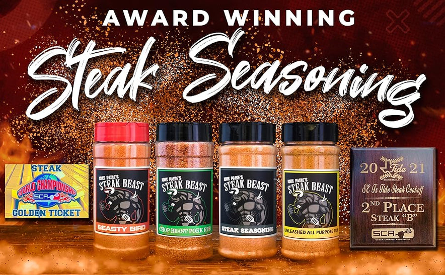 Steak Beast, Unleashed Seasoning: Award-Winning Blend for Grilling, Roasting and Marinate, Perfect for Steak Rubs and Seasonings and for other Meats, Flavorful with a Hint of Butter, 12oz