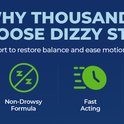 Dr. Barton's, Dizzy Stop  Vertigo Relief Products with Ginger and Grape Seed - Non-Drowsy Motion Sickness Pills for Dizziness Relief and Inner Ear Balance - 80 Count