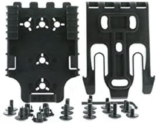 Safariland, Quick Locking System Kit 9006483 Polymer Attachment for Weapon Holster with Locking Fork and Duty Receiver Plate - Black, One Size