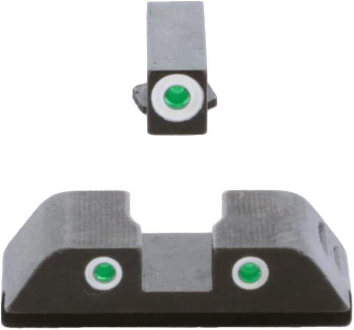 AMERIGLO, Optic Compatible XL Tall Green Tritium Front - 0.315" Rear - 0.394" Square Notch Sight Set Compatible with All Glocks