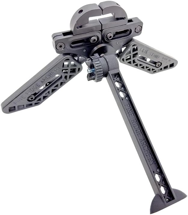 Pine Ridge, Kwik Stand Tri-Pod Bow Support - Stable Bow Stand for Compound and Recurve Bows - Hunting Tripod Stand - Black