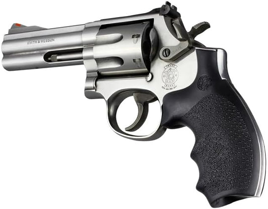 Hogue, Bantam Style Rubber Grip for S&W K or L Frame Revolvers, Round Butt, Black - 62000