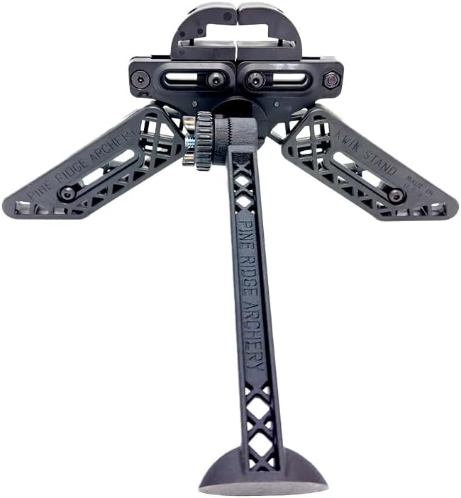 Pine Ridge, Kwik Stand Tri-Pod Bow Support - Stable Bow Stand for Compound and Recurve Bows - Hunting Tripod Stand - Black