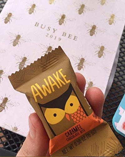 AWAKE Caffeinated Chocolate Bites, Caramel Chocolate Energy Snack, 1 Bite Equals 1/2 Cup of Coffee, 50 Bites