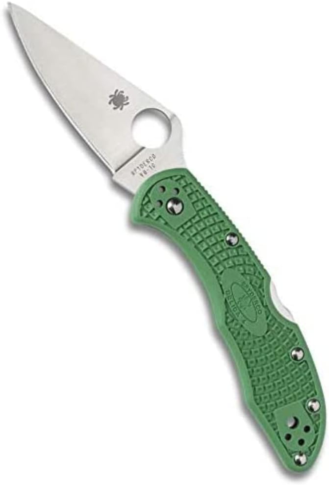 Spyderco, Delica 4 Lightweight 7.15" Signature Folding Knife with 2.90" Flat-Ground Steel Blade and High-Strength FRN Handle - PlainEdge Grind