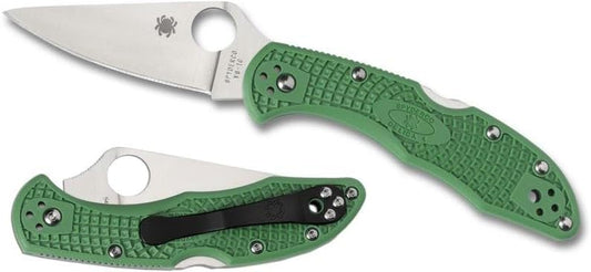 Spyderco, Delica 4 Lightweight 7.15" Signature Folding Knife with 2.90" Flat-Ground Steel Blade and High-Strength FRN Handle - PlainEdge Grind