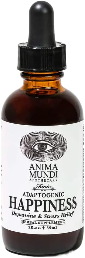 Anima Mundi, Herbal Ashwagandha Drops - Happiness Tonic for Gentle Mood Support and Relaxation - Adaptogenic Drops with Organic Ashwagandha, Rhodiola, St. John's Wort & More (2oz / 59ml)