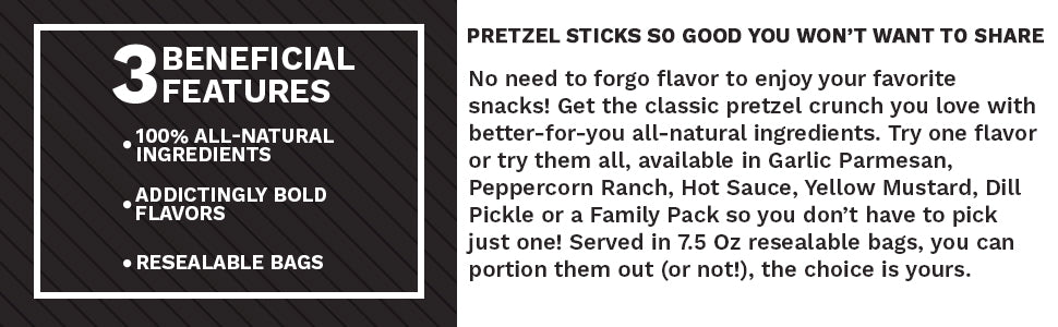 Pop Daddy, Seasoned Pretzels - Garlic Parmesan 3 Pack